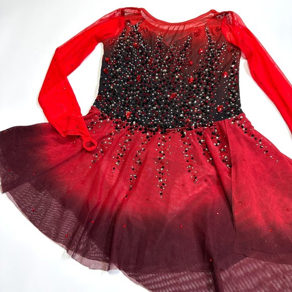 New Figure Skating Dress Size 10 (5~8T) with Hair Scrunchies (120~130cm) - Picture 3 of 10